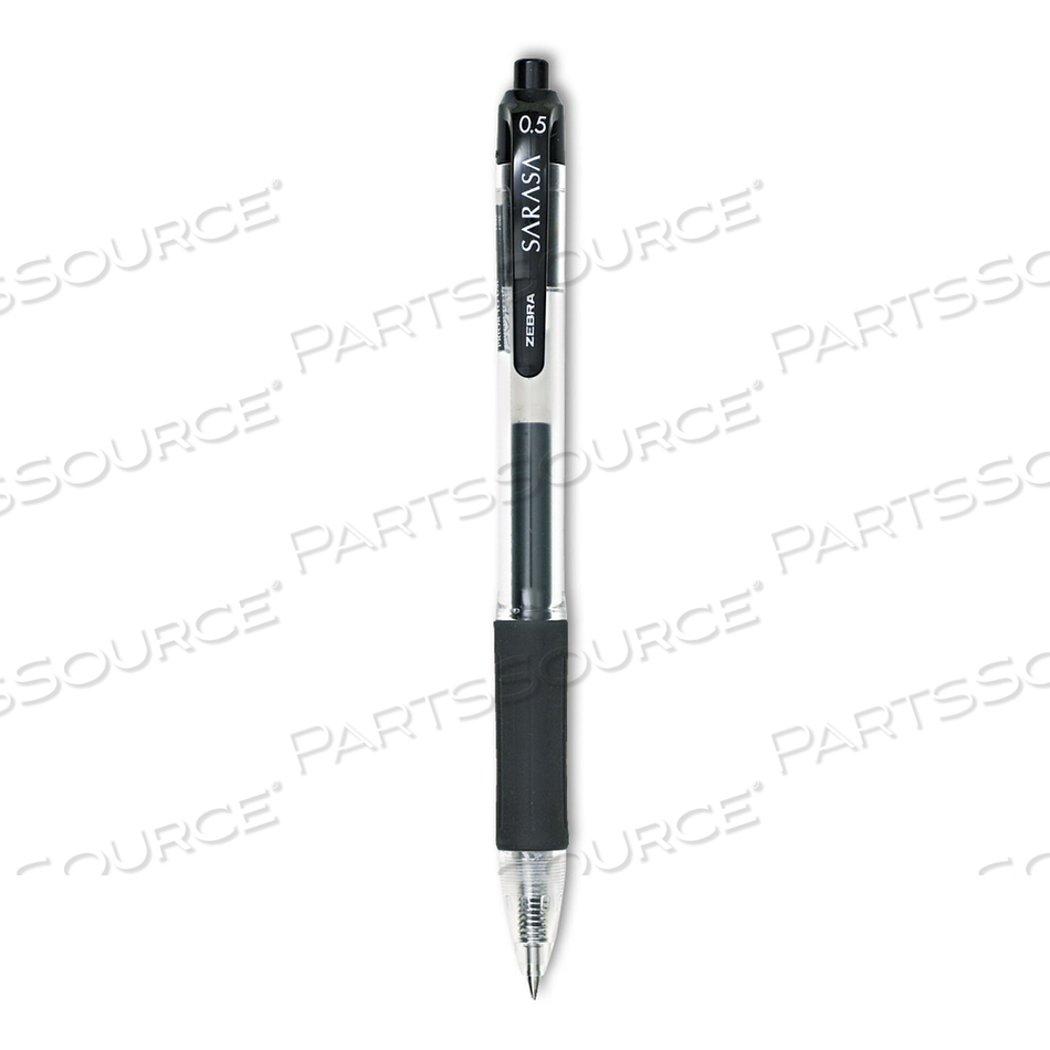 SARASA DRY GEL X20 GEL PEN, RETRACTABLE, FINE 0.5 MM, BLACK INK, SMOKE BARREL by Zebra Pen Corporation