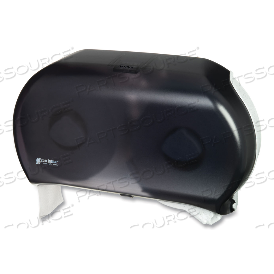 TWIN 9" JUMBO TISSUE DISPENSER, CLASSIC, 19 X 5.25 X 12, TRANSPARENT BLACK PEARL by San Jamar