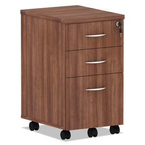 ALERA VALENCIA SERIES MOBILE PEDESTAL FILE, LEFT/RIGHT, 3-DRAWER: BOX/BOX/FILE, LEGAL/LETTER, WALNUT, 15.88 X 20.5 X 28.38 by Alera