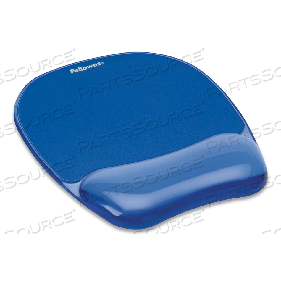 GEL CRYSTALS MOUSE PAD WITH WRIST REST, 7.87 X 9.18, BLUE by Fellowes