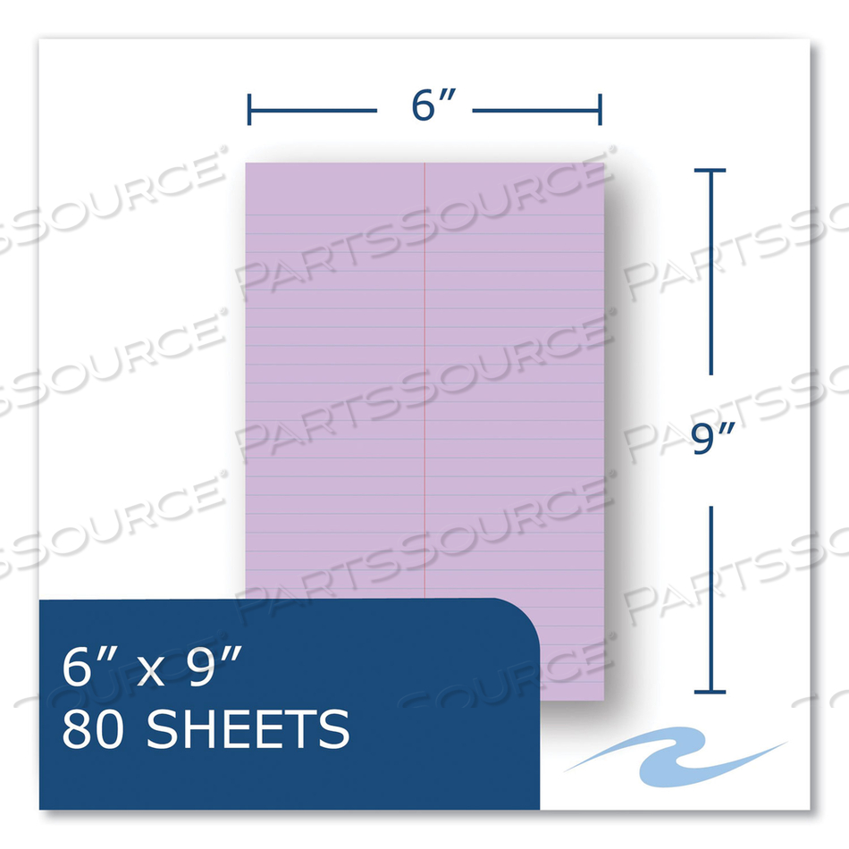 ENVIROSHADES STENO NOTEPAD, GREGG RULE, WHITE COVER, 80 ORCHID 6 X 9 SHEETS by Roaring Spring Paper Products