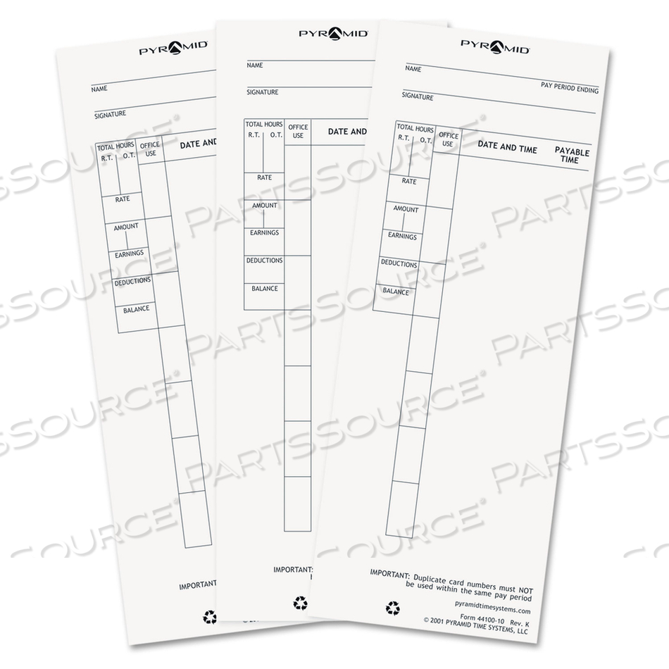 TIME CARD PK100 by Pyramid TIME CARD PK100 by Pyramid