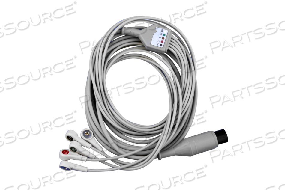 ECG CABLE, 5-LEADS ATTACHED SNAP LEADWIRE, 001A 