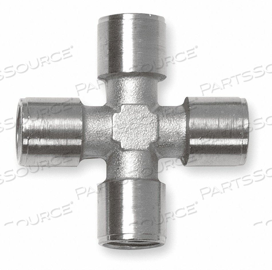 FEMALE CROSS NICKEL PLATED BRASS 1/8 IN. by Alpha Fittings FEMALE CROSS NICKEL PLATED BRASS 1/8 IN. by Alpha Fittings