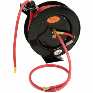 WORKFORCE 3/8"X50' 300 PSI SPRING RETRACTABLE LOW PRESSURE STEEL HOSE REEL by Legacy