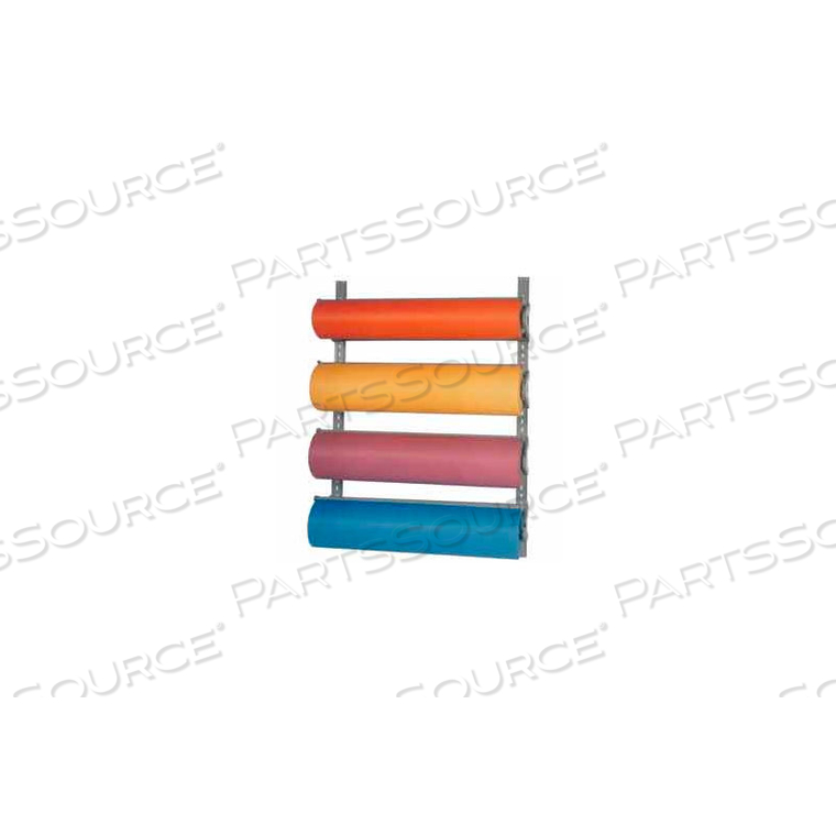 HORIZONTAL WALL-MOUNT PAPER DISPENSER WITH CUTTER FOR 36"W X 9" DIAMETER ROLLS, 4 ROLL CAPACITY by Bulman Products Inc