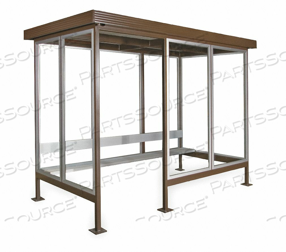 SMOKING SHELTER H 93 1/2 W 144 W/BENCH by Porta-King SMOKING SHELTER H 93 1/2 W 144 W/BENCH by Porta-King