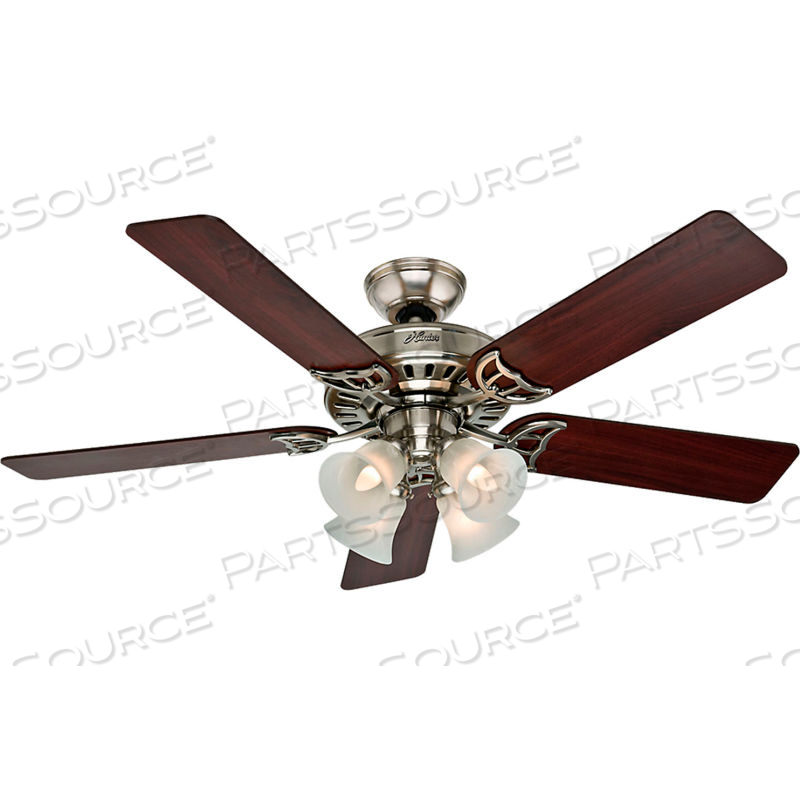 STUDIO SERIES 52" INDOOR CEILING FAN - BRUSHED NICKEL by Hunter Fan Co. / Casablanca Fand Co. STUDIO SERIES 52" INDOOR CEILING FAN - BRUSHED NICKEL by Hunter Fan Co. / Casablanca Fand Co.