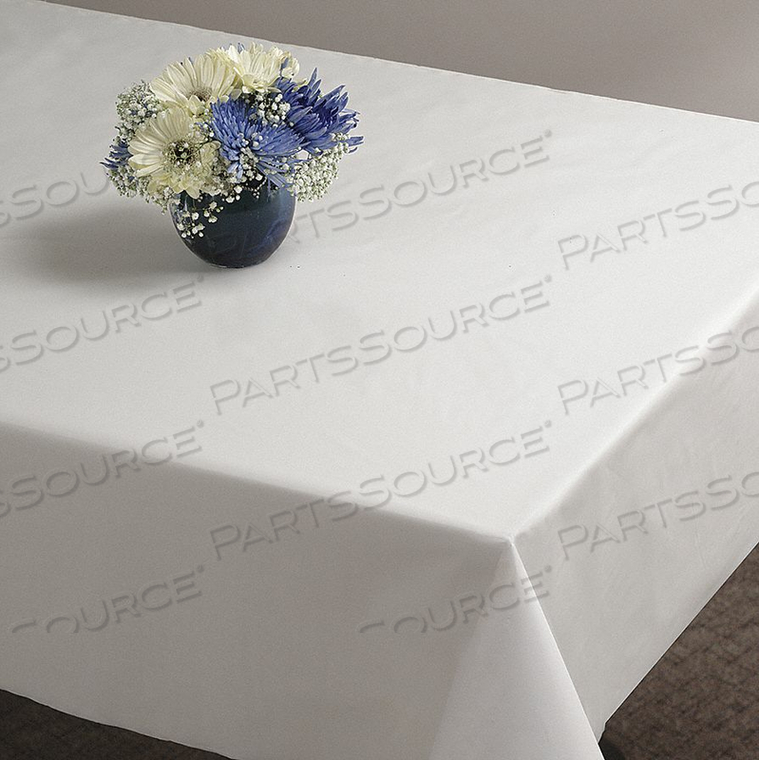 DISPOSABLE TABLE COVER, RECTANGLE, WHITE, PLASTIC, 9 FT LG, 54 IN WD by Hoffmaster