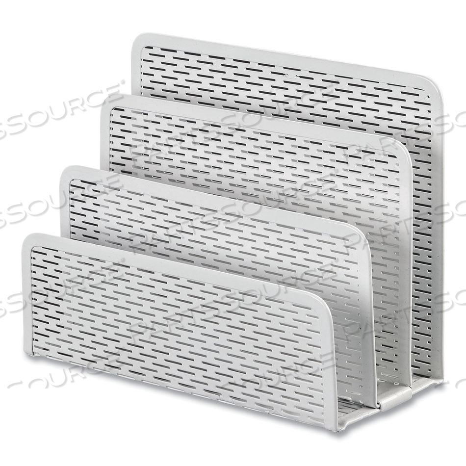 URBAN COLLECTION PUNCHED METAL LETTER SORTER, 3 SECTIONS, DL TO A6 SIZE FILES, 6.5" X 3.25" X 5.5", WHITE by Artistic URBAN COLLECTION PUNCHED METAL LETTER SORTER, 3 SECTIONS, DL TO A6 SIZE FILES, 6.5" X 3.25" X 5.5", WHITE by Artistic