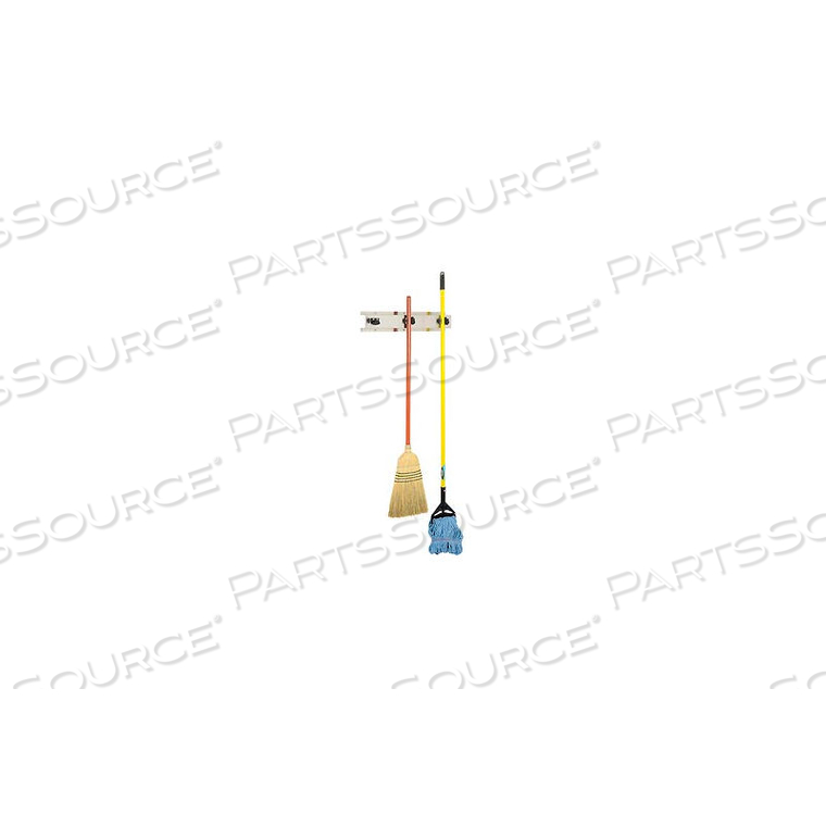 MOP/BROOM HOLDER, STAINLESS, 24", 3 PRONGS by Bobrick Washroom Equipment, Inc