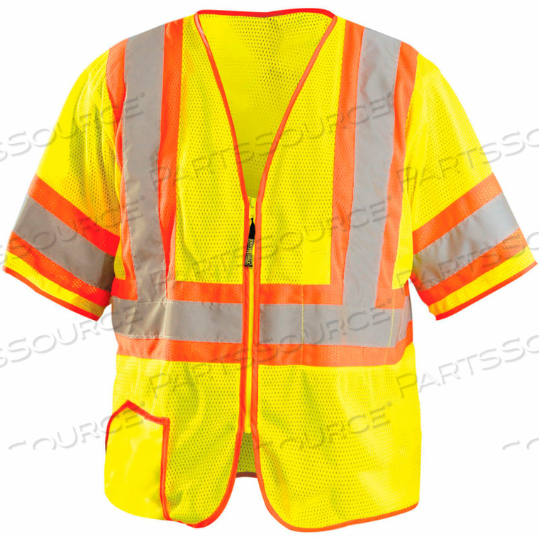 CLASS 3 CLASSIC MESH HALF SLEEVE VEST, CLASS 3, HI-VIS YELLOW, M 