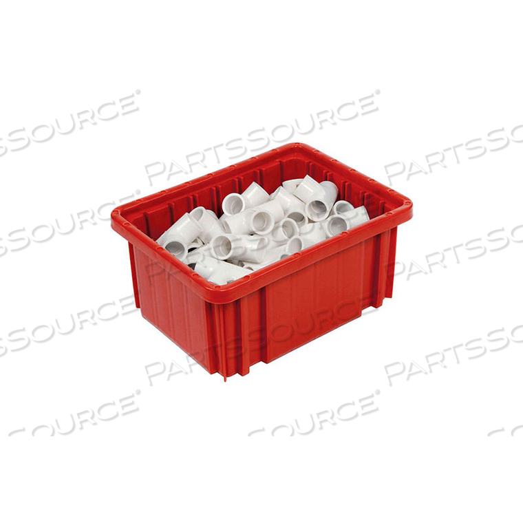 GLOBAL INDUSTRIAL PLASTIC DIVIDABLE GRID CONTAINER - DG91050,10-7/8"L X 8-1/4"W X 5"H, RED by Quantum Storage Systems GLOBAL INDUSTRIAL PLASTIC DIVIDABLE GRID CONTAINER - DG91050,10-7/8"L X 8-1/4"W X 5"H, RED by Quantum Storage Systems