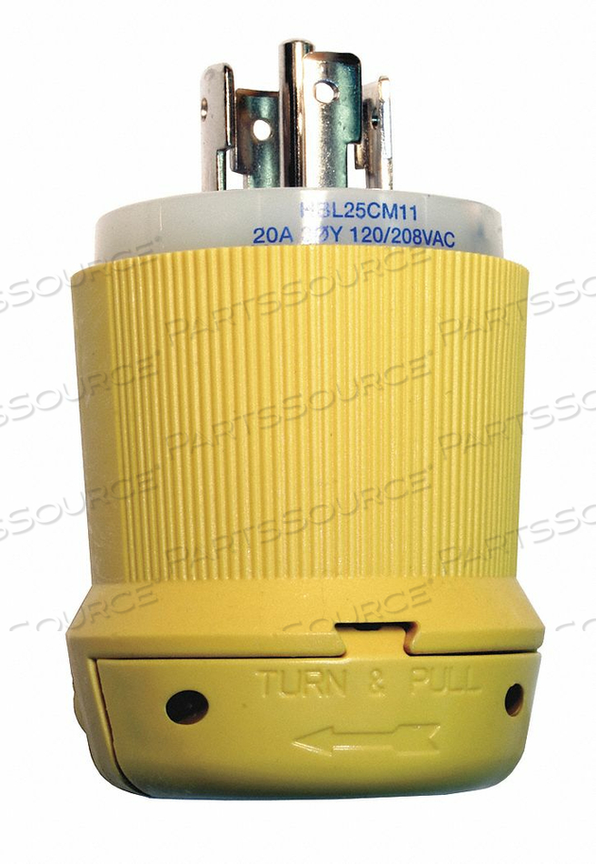 PLUG 120/208VAC 20A L21-20P 4P 5W 3PH by Hubbell Incorporated, Wiring Device-Kellums PLUG 120/208VAC 20A L21-20P 4P 5W 3PH by Hubbell Incorporated, Wiring Device-Kellums