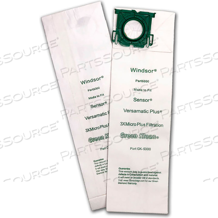 WINDSOR SENSOR / VERSAMATIC PLUS,TRIPLE LAYER BAG by Kleen Green