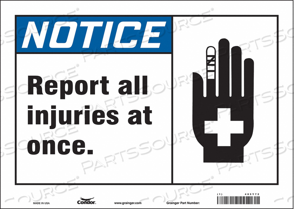 FIRST AID SIGN 14 W 10 H 0.004 THICK 