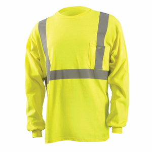 CLASSIC FLAME RESISTANT LONG SLEEVE T-SHIRT, CLASS 2, HI-VIS YELLOW, M by Occunomix