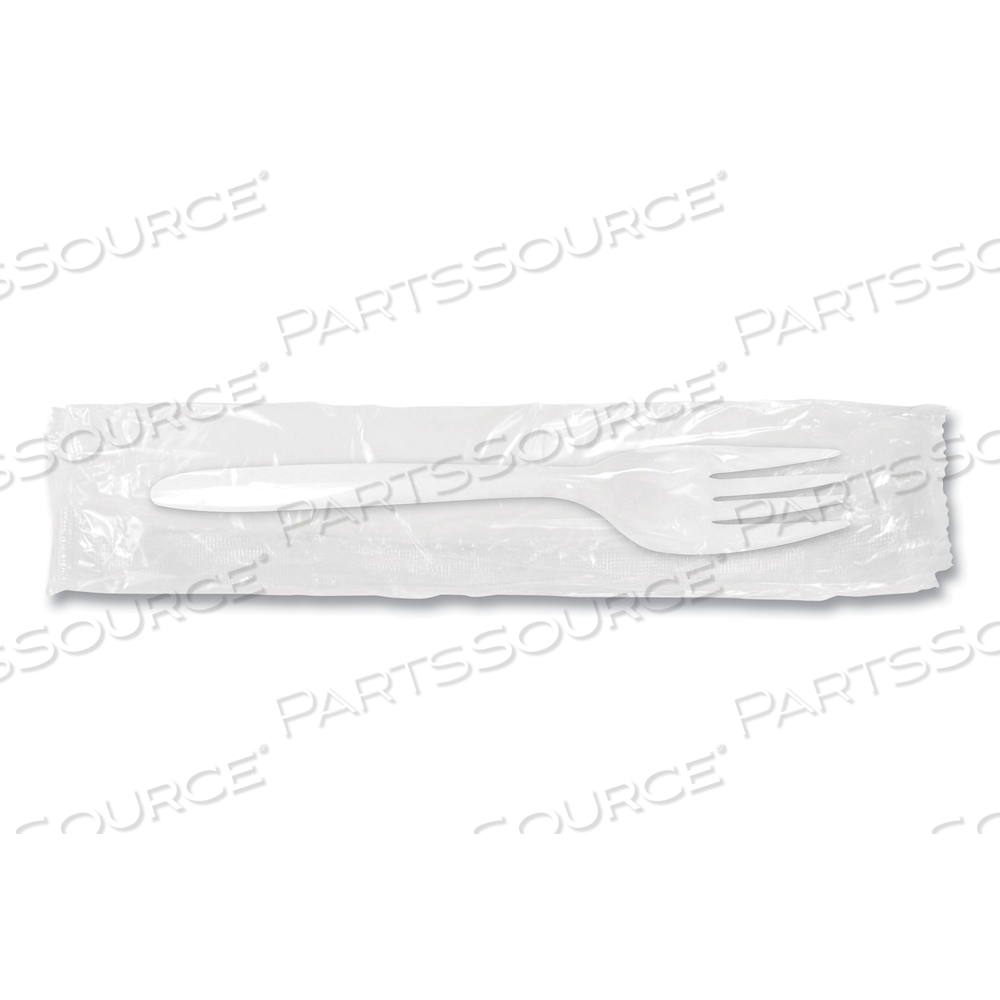 INDIVIDUALLY WRAPPED MEDIUMWEIGHT CUTLERY, FORKS, WHITE, 1,000/CARTON INDIVIDUALLY WRAPPED MEDIUMWEIGHT CUTLERY, FORKS, WHITE, 1,000/CARTON