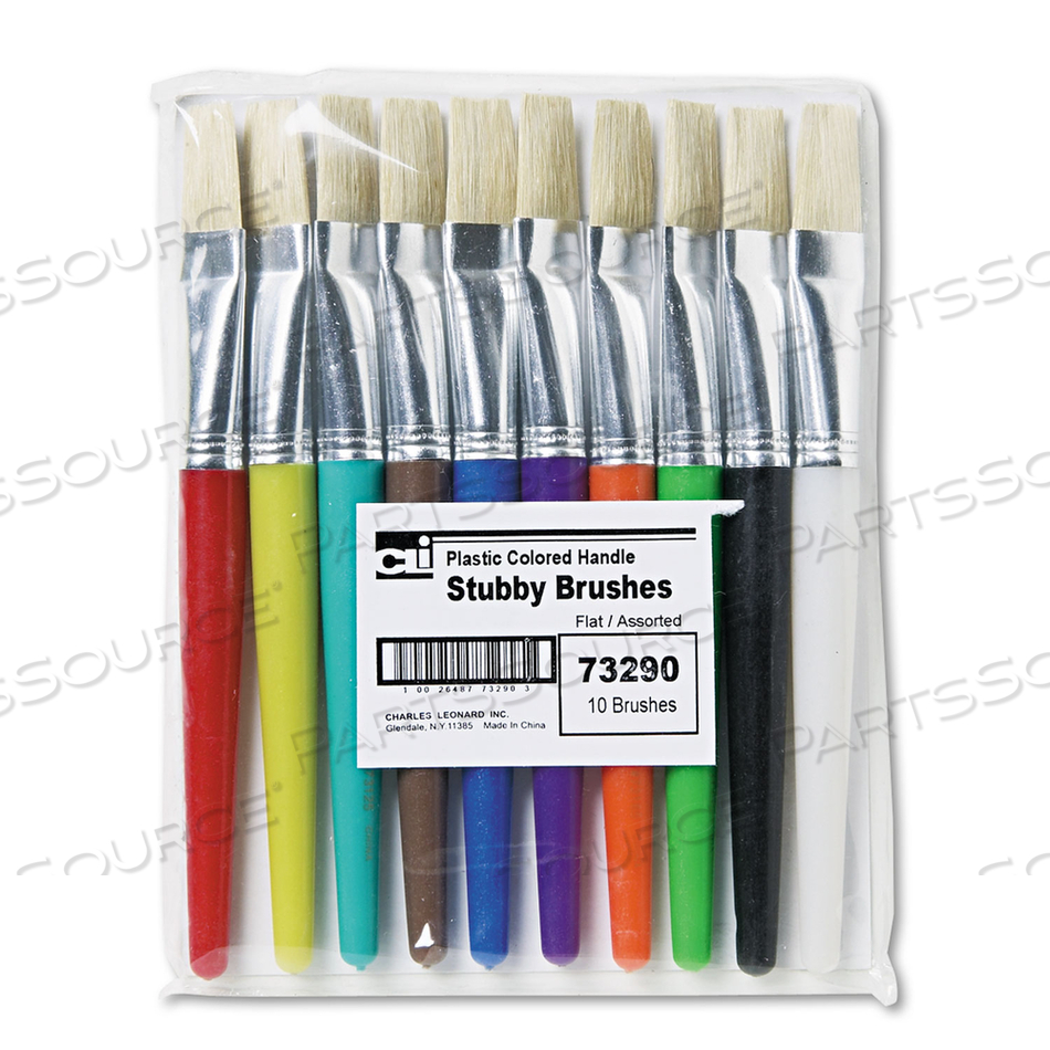 STUBBY BRUSH SET, NATURAL BRISTLE, FLAT PROFILE by Charles Leonard