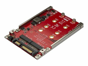 DUAL-SLOT M.2 DRIVE TO SATA ADAPTER FOR 2.5" DRIVE BAY - RAID - STORAGE CONTROLLER (RAID) - M.2 - M.2 CARD - 6 GBPS - RAID 0, 1, JBOD, BIG - SATA 6GB/S - RED by StarTech.com Ltd.