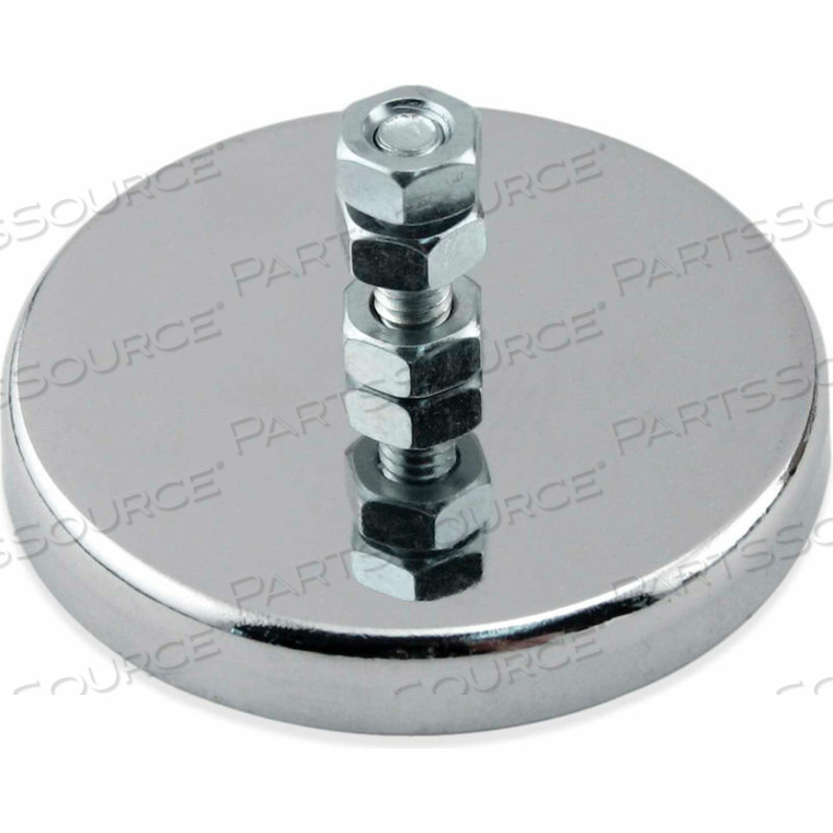 CERAMIC MOUNT-IT MAGNET WITH ATTACHED SCREW AND NUTS 65 LBS. PULL CHROME by Master Magnetics, Inc. (The Magnet Source)