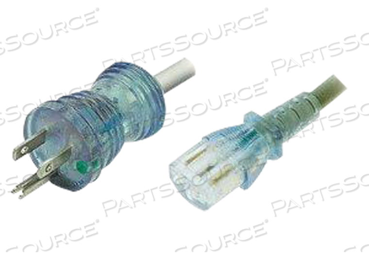 6 FT HOSPITAL GRADE POWER CORD, NEMA 5-15P,18 GAUGE by Quail Electronics