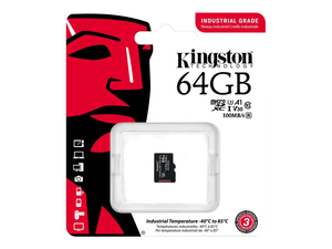 INDUSTRIAL, FLASH MEMORY CARD, 64 GB, A1 / VIDEO CLASS V30 / UHS-I U3 / CLASS10, MICROSDXC UHS-I by Kingston Technology