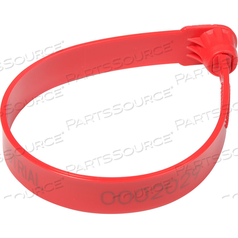 FIXED LENGTH PLASTIC TRUCK SEAL, 7.5" RED, 60LBS PULL FORCE, 100/PACK by Cambridge Security Seals LLC FIXED LENGTH PLASTIC TRUCK SEAL, 7.5" RED, 60LBS PULL FORCE, 100/PACK by Cambridge Security Seals LLC