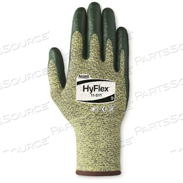 CUT RESISTANT GLOVES, ANSELL 11-511, GREEN NITRILE PALM COAT, SIZE 10, 1 PAIR by Ansell Healthcare