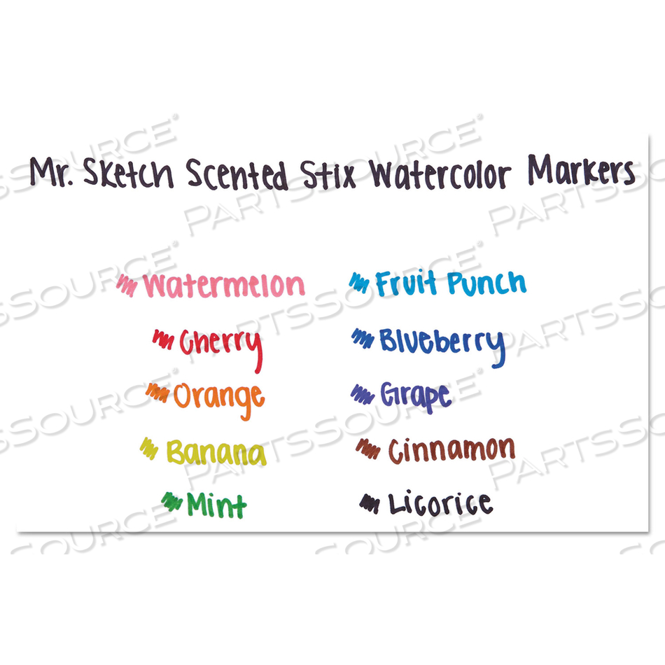 SCENTED STIX WATERCOLOR MARKER SET, FINE BULLET TIP, ASSORTED COLORS by Mr. Sketch SCENTED STIX WATERCOLOR MARKER SET, FINE BULLET TIP, ASSORTED COLORS by Mr. Sketch