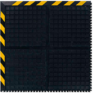 HOG HEAVEN III COMFORT MODULAR CORNER TILE 3/4" THICK 3' BLACK/YELLOW CHEVRON BORDER by Andersen Company