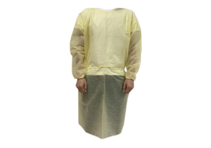 PROTECTIVE PROCEDURE GOWN, ONE SIZE FITS MOST, YELLOW, NONSTERILE, DISPOSABLE (100/CS) by Cypress