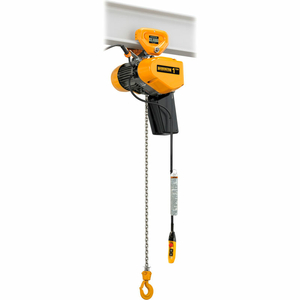 EQ 1 TON, DUAL SPEED, ELECTRIC CHAIN HOIST W/ PUSH TROLLEY, 15' LIFT, 23/3.8 FPM, 230V by Harrington