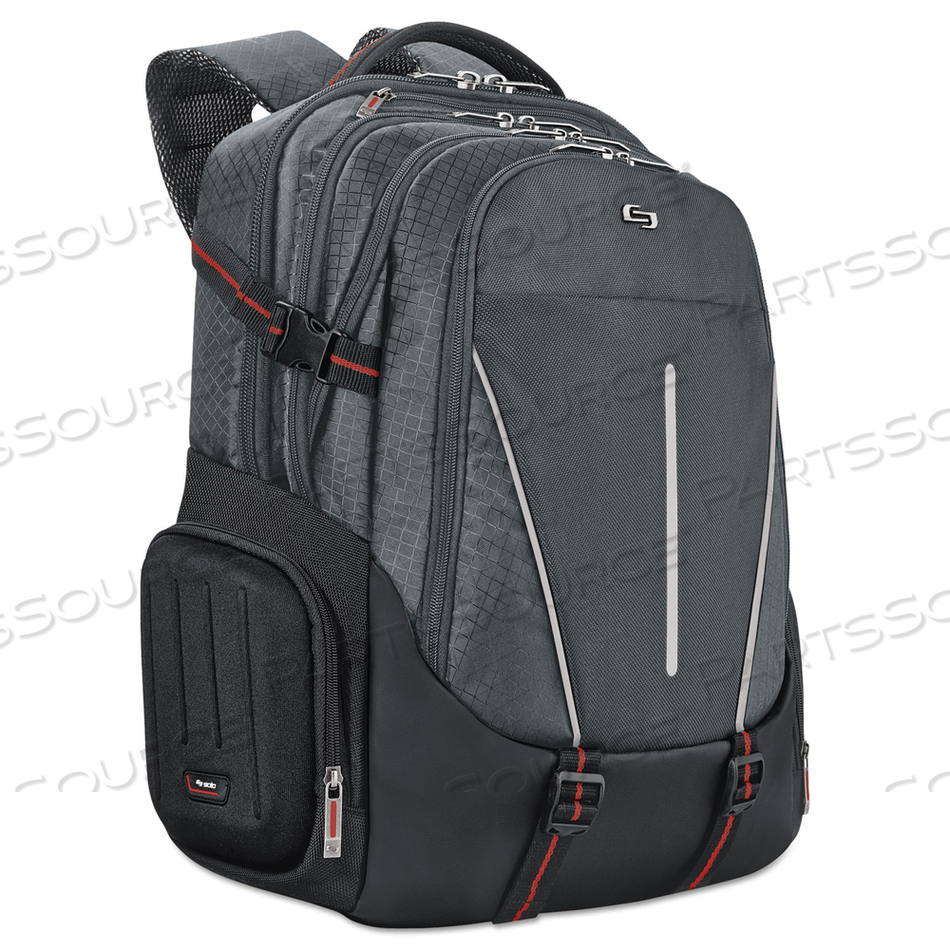 ACTIVE LAPTOP BACKPACK, FITS DEVICES UP TO 17.3", POLYESTER, 12.5 X 6.5 X 19, BLACK 