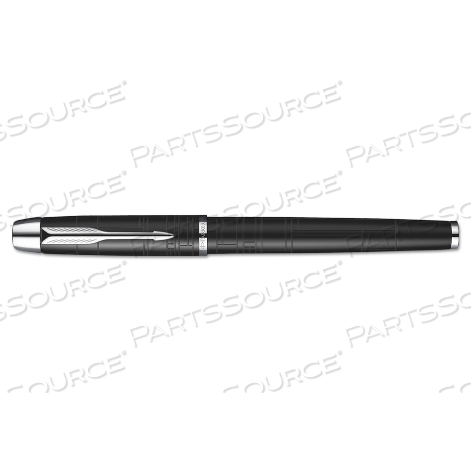 IM PREMIUM ROLLER BALL PEN, STICK, FINE 0.7 MM, BLACK INK, BLACK/CHROME BARREL by Parker