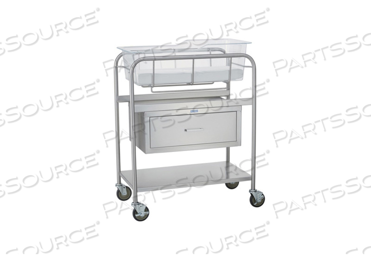 COLEMAN BASSINET KIT INCLUDES: BASSINET 31"W X 38 1/2"H X 17 3/4"D W/(1) DRAWER, BASKET W/CARD HOLDER, MATTRESS PAD, WHITE (12" X 26" X 2") by Blickman