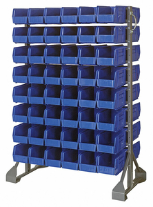 BIN RAIL FLOOR RACK 96 BINS BLUE by Quantum Storage Systems