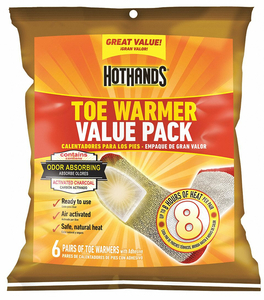 TOE WARMER 3-1/2IN .X 2-3/4IN. PK6 by HotHands