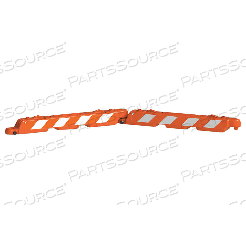 AIRPORT BARRICADE, 10 IN OVERALL HT, 96 IN X 10 IN, 96 IN BEAM WD, 10 IN OVERALL DP, PLASTIC, WATER by Approved Vendor