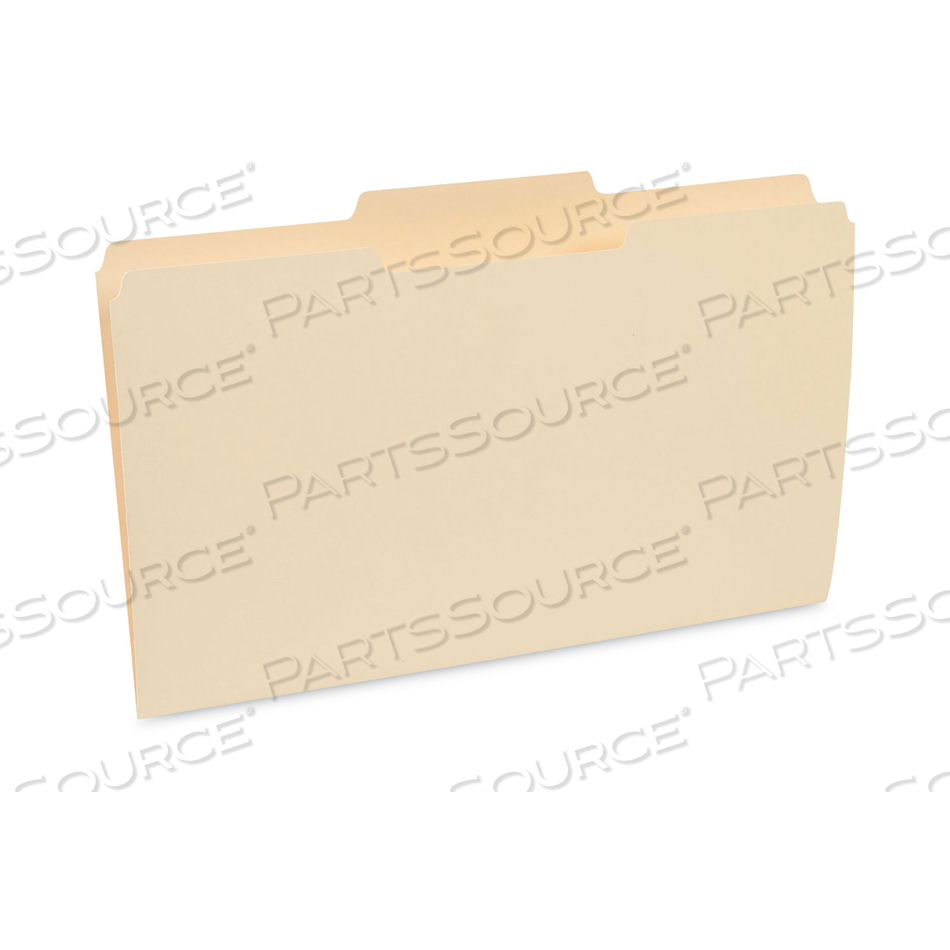 30% RECYCLED TOP TAB FILE FOLDERS, 1/3-CUT TABS: ASSORTED, LEGAL SIZE, MANILA, 24/PACK 