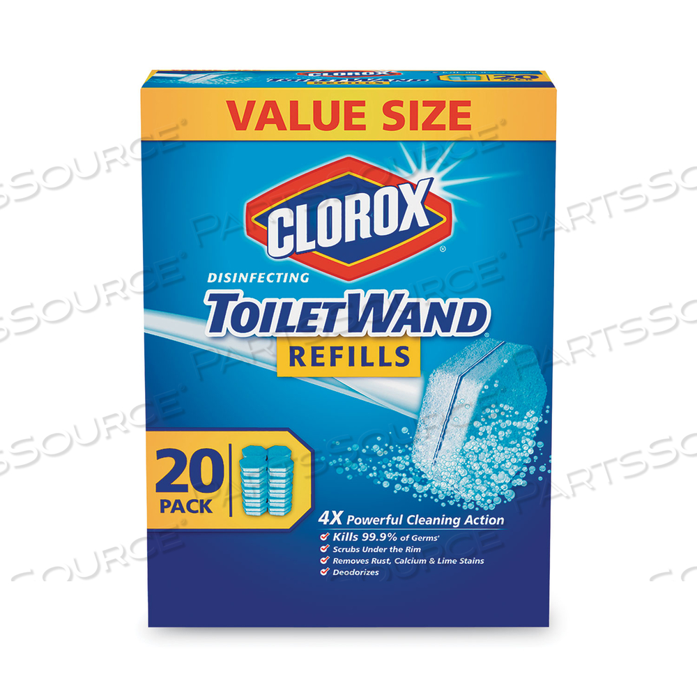 DISINFECTING TOILETWAND REFILL HEADS, BLUE/WHITE by Clorox