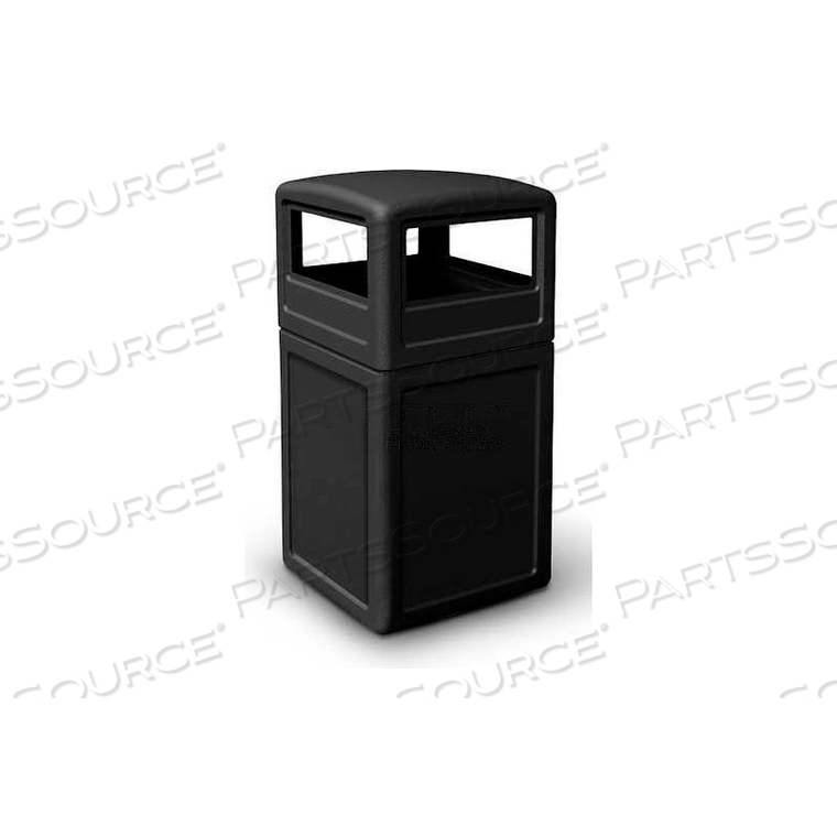 42 GALLON SQUARE WASTE CONTAINER WITH DOME LID, BLACK by Dci Marketing