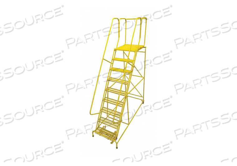 ROLLING LADDER STEEL 120IN. H. YELLOW by Cotterman
