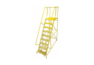 ROLLING LADDER STEEL 120IN. H. YELLOW by Cotterman