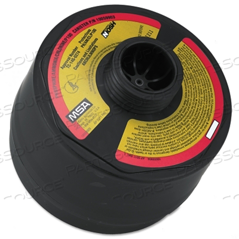 GAS MASK REPLACEMENT CANISTER, FOR ADVANTAGE 3100 FACEPIECE, CARTRIDGE/FILTER, P100, MAGENTA/OLIVE by MSA Safety Sales, LLC
