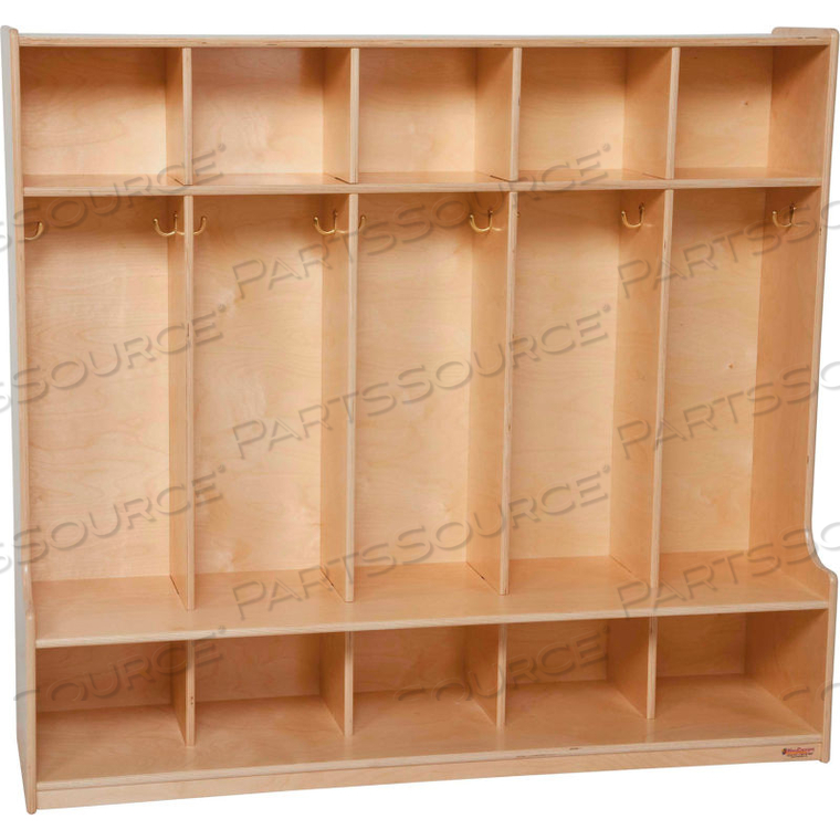 FIVE SECTION OFFSET LOCKER, 54"W by Wood Designs FIVE SECTION OFFSET LOCKER, 54"W by Wood Designs