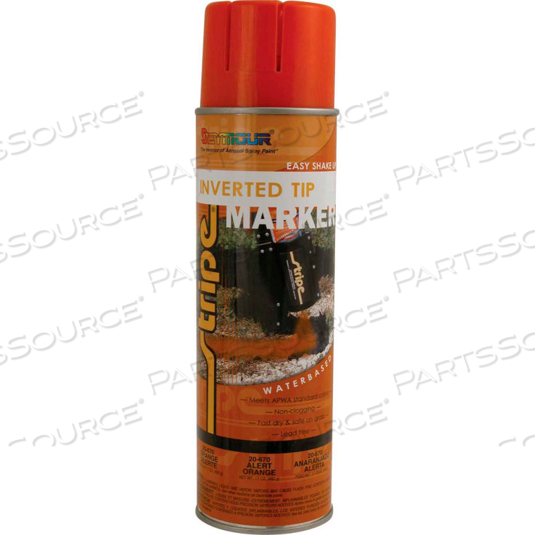 STRIPE WATERBASE STREET & UTILITY MARKING PAINT 20 OZ. ALERT ORANGE, 12/CASE by Seymour Of Sycamore STRIPE WATERBASE STREET & UTILITY MARKING PAINT 20 OZ. ALERT ORANGE, 12/CASE by Seymour Of Sycamore