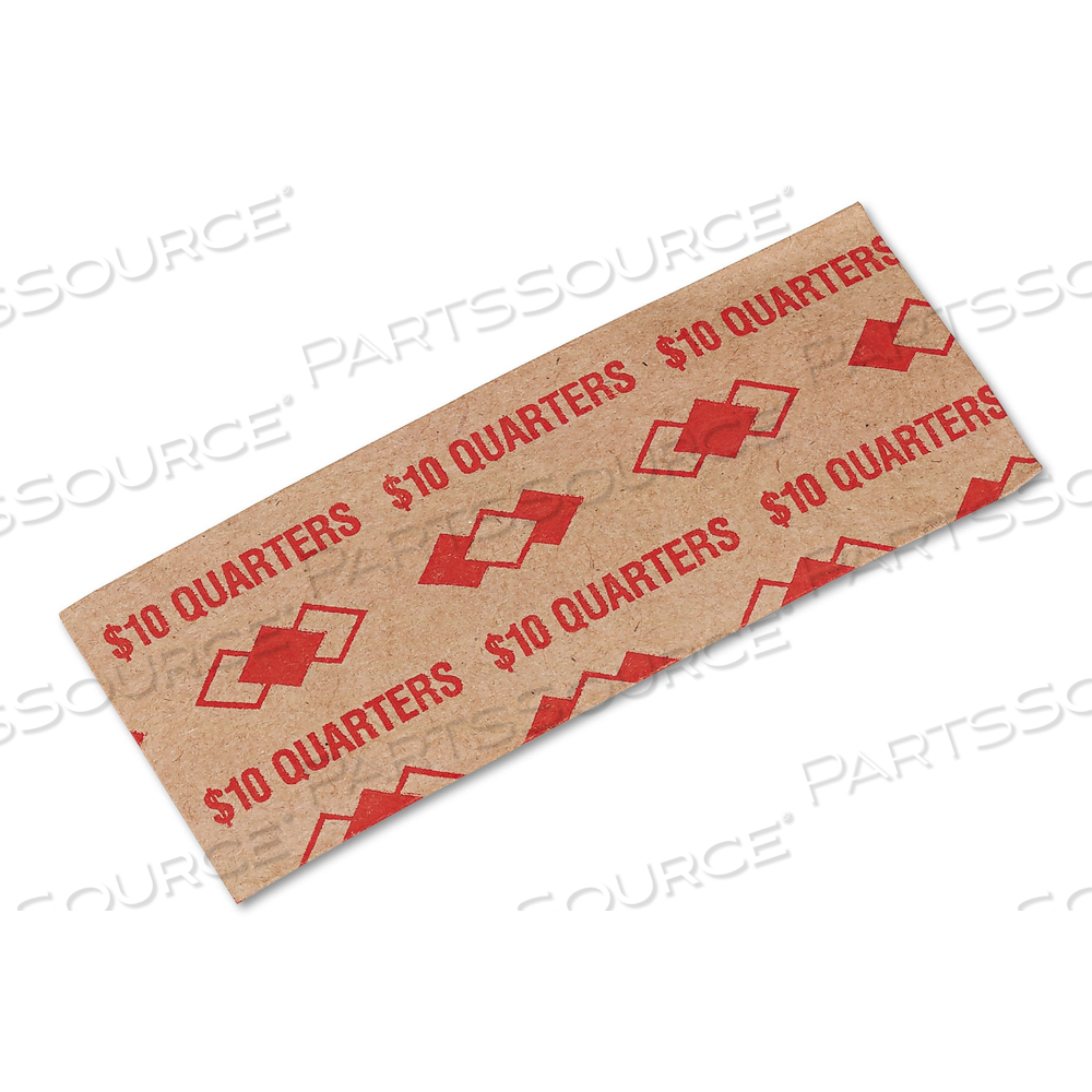 TUBULAR COIN WRAPPERS, QUARTERS, $10, POP-OPEN WRAPPERS by Iconex