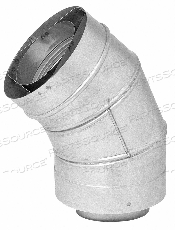VENT PIPE ELBOW 45 DEGREE 6IN L 3IN DIA. by Metal Fab VENT PIPE ELBOW 45 DEGREE 6IN L 3IN DIA. by Metal Fab