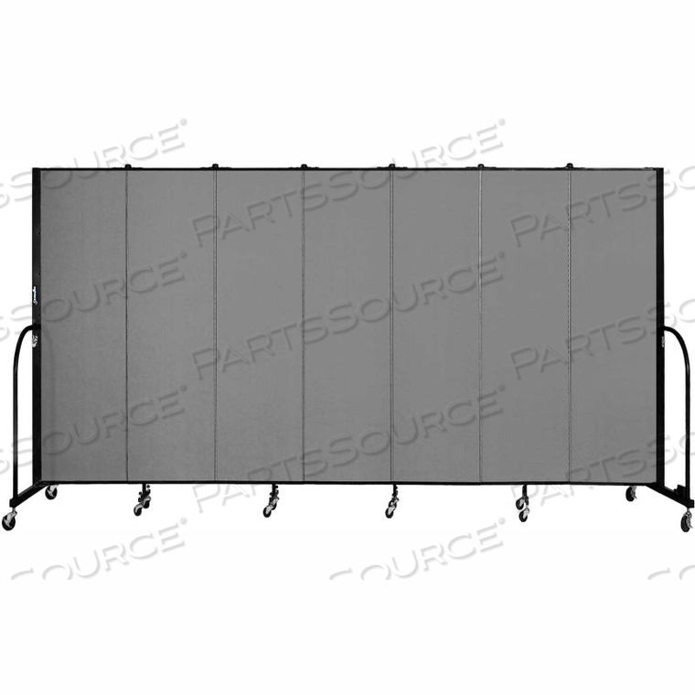 7 PANEL PORTABLE ROOM DIVIDER, 6'8"H X 13'1"L, FABRIC COLOR: STONE by Screenflex